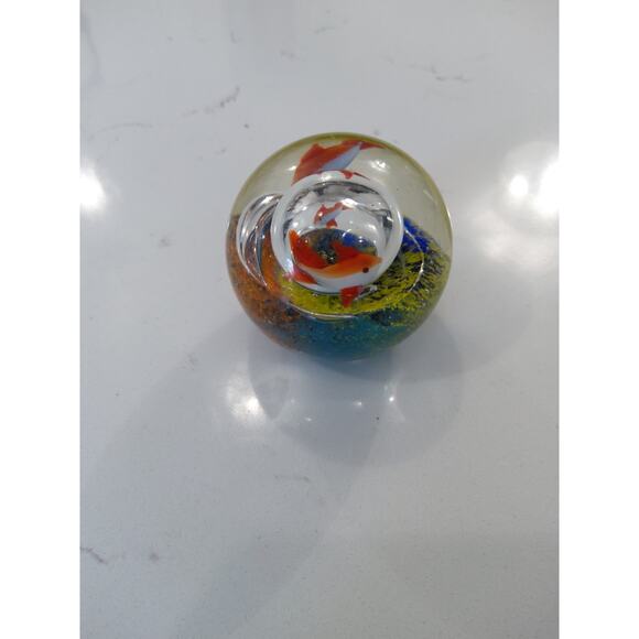 Murano Style blown glass paperweight. Red fish sea life, exquisite unique art - Picture 2 of 5